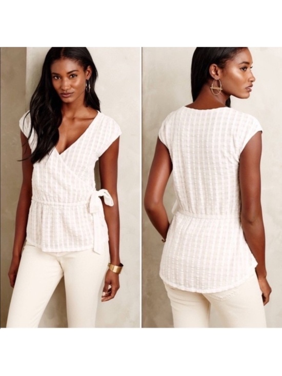 Anthropologie Tops - Anthropologie Deletta Malpelo Wrap Top S